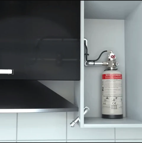 Ceasefire Domestic Kitchen Suppression System - Enviro for 600 MM Long Hood comprising of Cylinder Capacity - 3 Ltr, Stored Pressure (CF-001236A)